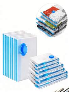 8-Piece Set/1 Vacuum Compression Bag, Travel Storage Bag, Clothing Storage Bag, Household Luggage Bag, Reusable Vacuum Compression Bag That Saves 80% Space, Suitable For Coats, Shirts, Quilts, Pants, Home, Dormitory, Wall Cabinets, Wardrobes, Bedrooms, Bathrooms, Travel Accessories, Home Storage, Back To School Season - Multicolor - View 11