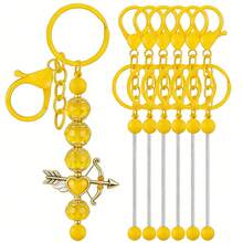 3/6pcs Beaded Keychain Chains, Blank Alloy Beaded Keychain DIY Accessories Kit, Suitable For Pendant Bead DIY Keychain Making, Jewelry Making, Gifts - Beaded Keychain - View 8