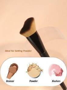 1pc Professional Face Contour Makeup Brush, Basic High-Gloss Asymmetric Design, Suitable For Shaping Face And Brightening Complexion. Made Of High-Quality Synthetic Fibers, Soft And Easy To Blend. Suitable For Beginners To Create Facial Contours And Professional Makeup Artists. Can Be Used As Foundation Brush, Concealer Brush, Blush Brush, Contour Brush, Powder Brush, A Durable Facial Beauty Tool.,Giveaways - Multicolor - View 3