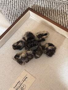 灰豹紋蝴蝶結小抓夾