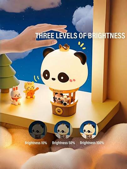 Cute Cartoon Hot Air Balloon Night Light, USB Rechargeable, Dimmable, Touch Control, Soft Bedside Lamp With Eye Protection, Ideal For Sleep, Perfect Gift, Warm Light, Bedroom Lamp