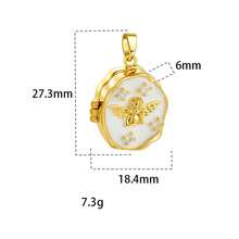 1件时尚项链吊坠，DIY饰品，百搭造型，独特创意彩色珐琅水钻照片盒铜镀金项链吊坠，女士款