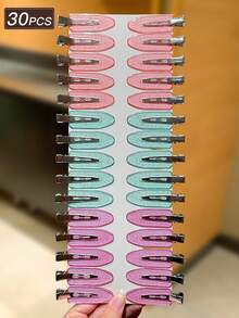 30 chiếc kẹp tóc trong suốt dành cho nữ, kẹp cá sấu liền mạch, kiểu dáng tối giản và đa năng, phụ kiện tóc, phù hợp cho trang phục thường ngày, đi chơi và hẹn hò, kẹp tóc, ghim cài tóc, phụ kiện đội đầu, trâm cài tóc - nhiều màu - Xem 3
