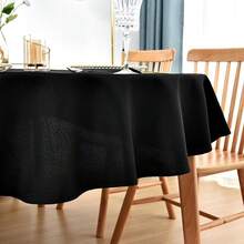 [Free Shipping]Oval Tablecloth 60x102 Inch Polyester Fabric Table Cloth Solid Black Heavy Duty Table Cover Washable For Dinning Kitchen Home Party - Black102inchx60inchOval - View 8