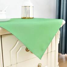 Mantel de mesa cuadrado pequeño de 24x24 pulgadas, lavable de poliéster, mantel de mesa lateral sólido de color verde salvia, cubierta de mesa auxiliar resistente para comedor, hogar y fiestas - Cuadrado de 24 pulgadas x 24 pulgadas de salvia - Ver 5