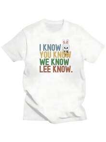 I Know You Know Lees Knows Stray Kidss Women Men T Shirt Funny Skzoo Leebit Lees Know Shirt Stray Kpop Shirt Women Clothing - 白色 - 查看 1