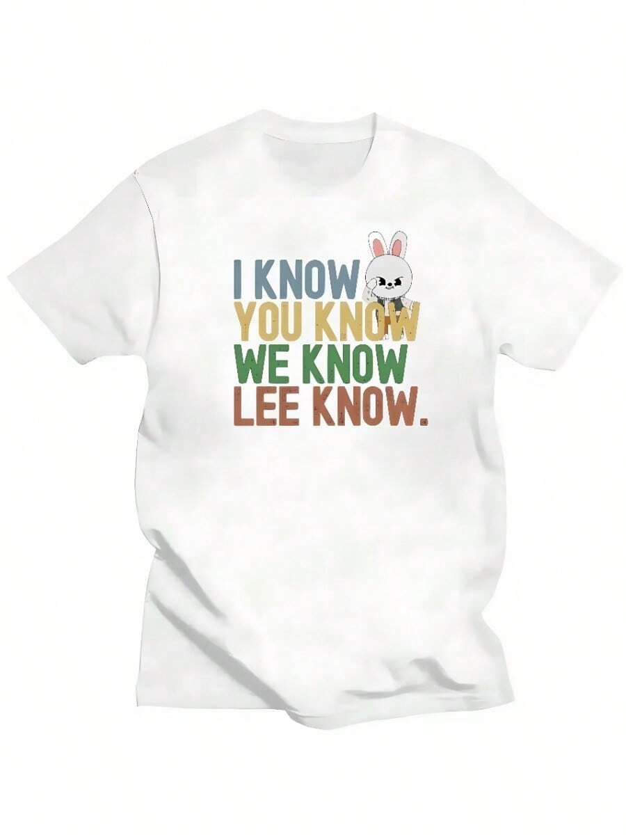 I Know You Know Lees Knows Stray Kidss Women Men T Shirt Funny Skzoo Leebit Lees Know Shirt Stray Kpop Shirt Women Clothing - 白色 - 查看 1
