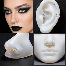 1件装 G23 钛合金酷炫 U 型鼻中隔固定器 U 马蹄形钉穿刺饰品鼻中隔穿孔环 全新