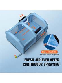 Inflatable Paint Booth 13x10x9ft Inflatable Spray Booth 900W High Powerful Blowers Spray Booth Tent Car Paint Tent Air Filter System For Car Parking Tent Workstation Motorcycle Garage - Blue - View 4