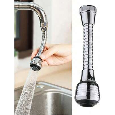 1pc 360° Rotating Faucet Aerator, Dual-Mode High Pressure Water Saving Faucet Extension, Plastic Anti-Splash Faucet Sprayer Head Attachment, No Electricity Needed, Bathroom Accessory, Kitchen Tool, Sink Accessory