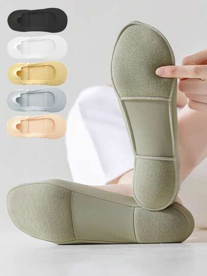 5双新款春夏女士船袜足底筋膜炎鞋垫袜鞋垫，减震鞋底隐形防滑鞋垫
