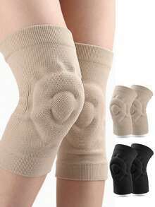 1双轻薄护膝，透气压缩套，带硅胶垫，减震运动护膝，减震减压，防滑缓冲护膝套，适用于跑步、健身、运动、滑冰、徒步、骑行、篮球、足球、舞蹈等运动。 - 彩色 - 查看 2