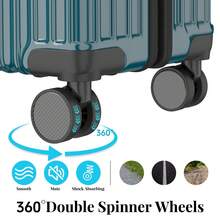 YSTYLE Suitcase Available In Various Colors Made Of PVC Material With Combination Lock And Silent Universal Wheels, Suitable For Storing Clothes For Business Trips, Boarding And Student Boarding. - Teal Blue - View 6