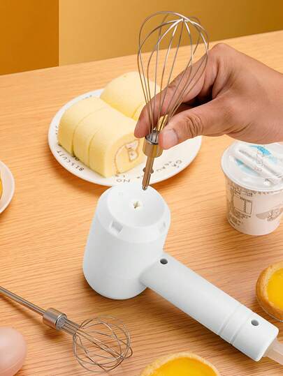 Handheld Electric Mixer, USB Rechargeable, 800mAh Battery, 3-Speed Self-Control, Equipped With 304 Stainless Steel Whisk, Suitable For Whipping Or Mixing Eggs, Butter, Cream, Etc.
