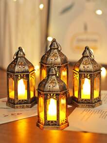 1/4/10pcs Mini Vintage Lantern Shaped Decorative Lights, Battery Operated, Indoor Tabletop Decor Nightlight, Mini Fairy Lights, Suitable For Holidays, Parties, Home Decor, Christmas Tree Decoration, Bedroom Decor - Yellow - View 14