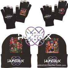 1pc Kids Knitted Hat, Kpop Hunter Cartoon Children Headwear, Cute Cap