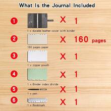 Leather Journal Dotted Paper Refillable Writing Binder Notebook - Leather Spiral Diary With Inner Organizer Pockets For Man And Woman (Pink, A6) - 粉色 - 查看 8