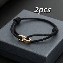 【定制款】情侣手链，可定制姓名 - 男女皆宜可调节情侣饰品，可定制字母，采用美拉德色彩搭配简约串珠/打结设计，是情人节的理想之选