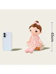 17英寸柔软毛绒娃娃玩具，粉色和紫色可选连衣裙，益智毛绒娃娃，适合女孩生日节日礼物惊喜 - 彩色 - 查看 2