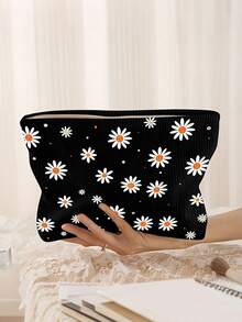 Túi đựng mỹ phẩm chủ đề hoa cúc thời trang - Họa tiết hoa cúc, túi khóa kéo bằng polyester, túi đựng đồ dùng vệ sinh cá nhân khi đi du lịch, túi khóa kéo nhẹ, món quà hoàn hảo cho người yêu thích làm đẹp, chị em gái, sinh viên và người lớn, túi trang điểm in ngẫu nhiên. - Nhiều màu - Xem 8