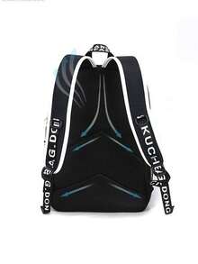 Mochila/bolso de hombro ligero con gráficos que brillan en la oscuridad, resistente al agua, de gran capacidad, con correa ajustable, casual y versátil para la escuela, la universidad, la escuela secundaria, hombres (todos los estampados de las correas son aleatorios) - Multicolor - Ver 7