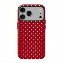 Red Polka Dot  Case, Suitable For 17 ProMax, 16Pro, 15, 14, 13, 12,  25 Ultra Plus, 24, 23, 22 Phone Cases, Double-Layer Protective Case, Smartphone Case, A Gift For Girls MLU6 - màu đen - Xem 1