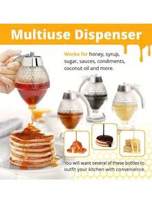 1 pieza Dispensador de miel - Dispensador de bebidas, Dispensador de jarabe de arce sin goteo, Olla de miel, Olla de miel con almacenamiento, Capacidad de 8 onzas, Estilo aleatorio - Multicolor - Ver 7