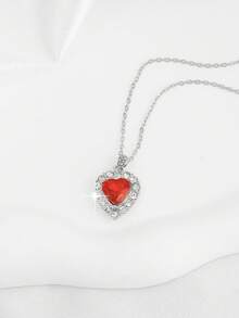 1 chiếc dây chuyền mặt hình trái tim tối giản kiểu cung điện cổ điển, thanh lịch cho ngày Valentine và đeo hàng ngày. - Nhiều màu - Xem 5
