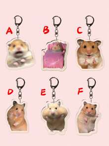 1pc New Acrylic Funny Lovely Hamster Cute Animals Theme Keychain Pendant, Yeah Hamster, Sweet Potato Hamster, Bag Accessories, School Bag Accessories, Purse Pendant. Everyday Bag Accessory, Bag Charm, Lanyard, Holder. Boyfriends, Girlfriends, Family Members, Doctors, Nurses, Party Gifts, Cell Phone Decorations, And More. Car Accessories Cartoon Animal Goth Y2k Bag Lanyards With Id Holder Car Accessories Bag Charms - 彩色 - 查看 17