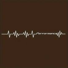 1pc Performance Heartbeat Car Vinyl Sticker - Durable PVC Sticker For Vehicle Exterior, Self-Adhesive, Smooth Surface, Geometric Design For Car Windows, Bumpers And Hoods, Enhances Car Styling Appearance - 1pcs - View 5
