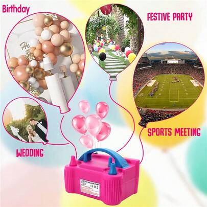 Electric Balloon Pump, Portable Dual Nozzle Balloon Inflator Pump With 2 Modes, Balloons Blower With Glues And Balloons Tying Tool For Party, Birthday, Wedding Decoration