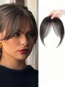 Women's Clip-On Bangs, Elegant Straight Synthetic Clip-In Hair Extensions, High-Temperature Fiber Straight Hair Pieces, Fluffy Side Bangs - Elegant Natural Look, High-Temperature Fiber Material, Easy To Wear, Fashionable Daily Wig, Fashionable Hair Accessories | Natural Appearance | Minimalist Style, Hair Clips, Hair Claws, Hair Clips, Hair Pins, Hair Pins, Hair Accessories - Multicolor - View 15