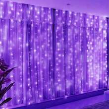 600/300/200/100 LED 窗帘灯，USB 供电，8 种照明模式，带遥控器，适用于婚礼背景装饰，也可用于斋月、情人节和其他节日。 - USB供電窗簾燈 - 查看 14