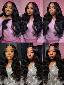 34 Inch Glueless Wigs Human Hair Pre Plucked 13x4/13*6 HD Lace Front Wigs Human Hair Glueless 200% Density Body Wave Lace Front Wigs Human Hair With Baby Hair Natural Black - SNatural - Xem 11