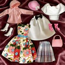 Zestaw luksusowych strojów dla lalek o wymiarach 11,5-12 cali z akcesoriami (lalka nie jest dołączona), ubranka dla lalek BJD w skali 1/6, wielostylowe, odpowiednie do przebierania lalek, idealne na prezenty świąteczne - Wielokolorowe - Zobacz 3