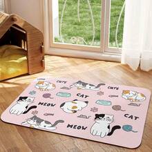 1件装宠物爪印喂食垫，猫狗宠物食品碗垫，宠物餐垫，狗笼垫，宠物四季垫，适用于宠物笼 - 彩色 - 查看 3