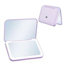 LED化妆镜，便携式迷你化妆镜，USB充电式LED旅行化妆镜，带灯，口袋镜，亮度可调，三种灯光模式 - 白光、自然光、暖光，多功能化妆镜，适用于宿舍、旅行、化妆、办公室、卧室，最佳圣诞礼物（女士适用） - 彩色 - 查看 16