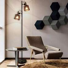 2 Way Industrial Retro Black Iron Metal Net Floor Lamps With Adjustable Switch Plug In For Living Room Bedroom Office - As Pic - View 4
