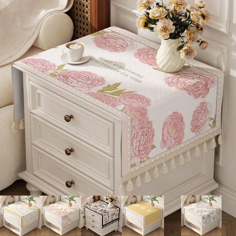 American Style Bedroom Bedside Cabinet Cover Cloth, Small Rectangular Tablecloth, Luxury Microwave Oven Refrigerator Dust Cover, Washing Machine Dust Cover Cloth - Multicolor - View 1