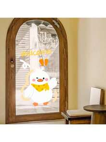 Pegatinas estáticas de pato amarillo lindo al estilo Ins, sin pegamento, removibles, para decoración de ropa de niños, tienda, ventana, puerta de vidrio, anti-colisión - Multicolor - Ver 6