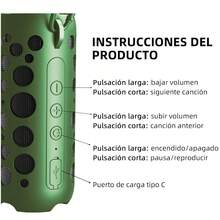 Bocina Bluetooth para Exteriores, Bocina Portátil con Auriculares Bluetooth, Bocina Inalambrica con Luz LED de Colores, Mini Bocina Perfecta para Viajes al Aire Libre, Playa, Fiesta Pequeña - Verde - Ver 6