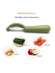 1pc Stainless Steel Apple Peeler, P-Shaped Potato Peeler, Vegetable & Fruit Multi-Function Peeler Kitchen Tool - Multicolor - View 5