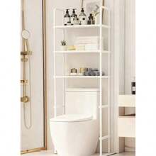 Over Toilet Storage Rack - 3-Tier Stainless Steel Bathroom Organizer With Adjustable Shelves, Waterproof Space-Saving Rack For Toilet Paper, Towels, Toiletries (No Drill Installation) - 白色 - 查看 5