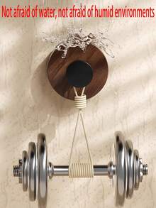 3pcs Walnut Wood Grain Multi-Functional Reusable Strong Suction Cup Hooks, Wreath Hanger, Heavy Duty Glass Front Coral Hooks For Door/Window/Over Door/Outdoor - Coffee Brown - View 6