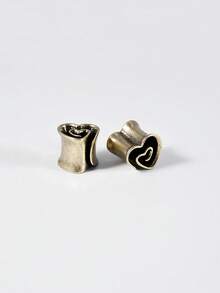 PAIR Heart Shape Spiral Ear Gauges Heart Tunnels Plugs Ear Tunnels Ear Stretchers Stainless Steel Piercings 8mm-25mm
