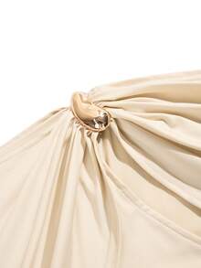 abyoxi Đầm xòe ôm eo xếp ly màu mơ dành cho nữ, thanh lịch và thời trang, phù hợp cho tiệc tùng, hẹn hò, kỳ nghỉ, đám cưới, các dịp trang trọng, tiệc chiêu đãi, Ngày Nhà giáo, Ngày của Mẹ, lễ tốt nghiệp, đầm dài co giãn ôm sát cho mùa xuân và mùa hè. - Màu be - Xem 8