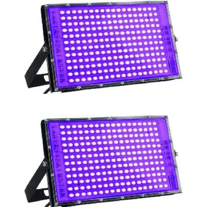2 Pack 100W Luz Negra LED, Luz Negra para Fiesta Neon, Foco Luz Negra, 395-400nm IP66 Impermeable Luz Negra, para Póster Fluorescentes, Fiesta Neon, Halloween Fiesta, Acuario,39230577