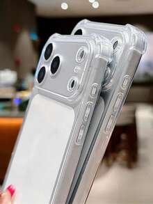 Keychain,Lanyard Crossbody Lanyard Necklace Strap Case Compatible With IPhone 17 Pro Max 17 Pro 17 16 Pro Max 16 Pro 16 15 Pro Max 15 Pro Max 15 Pro 15 Pro Max 14 Pro 13 12 Pro Max 11 Camera Protection Clear Shockproof Soft Cover ﻿ - Transparent Shell + White Rope - View 4