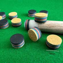 2 pezzi Punte per stecca da biliardo multistrato da 14 mm, premute in pelle di maiale di alta qualità a 7 strati, punte realizzate a mano, punte professionali per stecche da snooker e biliardo americano - 14 mm - 2 pezzi - Visualizzare 3