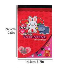 1 Book 6 Pages 180pcs Cute Rabbit Stickers For Valentine's Day